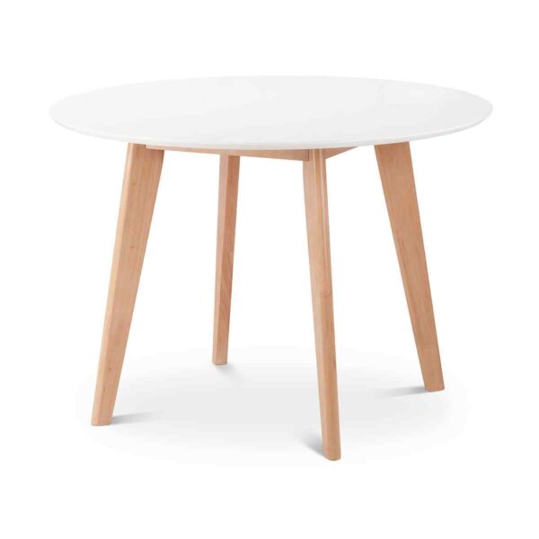 Rounded wooden table