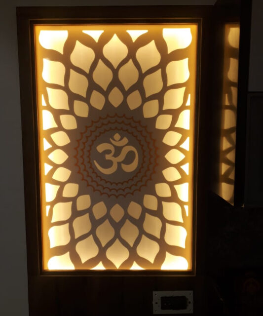 Mandir Background with Illumination